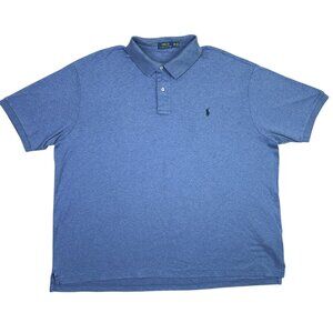 Polo Ralph Lauren Polo Shirt Mens 3XB Blue Soft Cotton Preppy Golf Short Sleeve